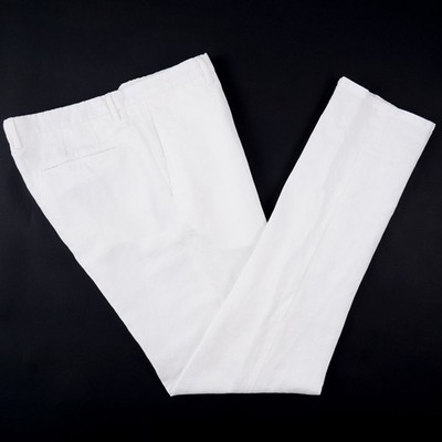 Boglioli White Extrafine Lightweight Cotton-Linen Dress Pants 38 (Eu 56) NWT