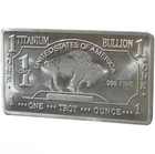 1 Troy Ounce (Oz) Titanium Bar Bullion Metal .999 Pure Titanium