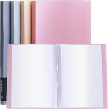 Binder with Plastic Sleeves 8.5x11 20-Pocket- Heavy Duty Art Portfolio Folder