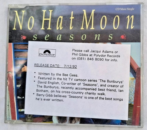 NO HAT MOON "SEASONS" RARE 1992 UK PROMO CD SINGLE BEE GEES THE BUNBURYS