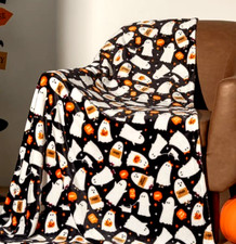 Halloween Ghost Fleece Throw Super Soft Plush Sofa Blanket Cosy Bed Home Decor