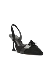 ALEXANDRE BIRMAN Womens Black Knot Clarita Pointed Toe Leather Slingback 38