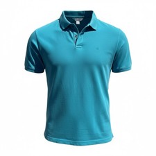 Calvin Klein Polo Shirt Mens M Teal Pima Cotton Classic Fit Short Sleeve
