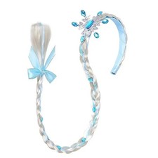 Frozen Elsa Princesa Peluca Trenza Diadema Niñas Azul Rosa Copo de Nieve Diadema Niños
