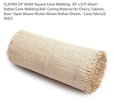 Square Rattan Cane Webbing Roll 24 X 5 Feet Mesh Pre Woven Caning
