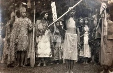 Honolulu Hawaii Ceremonial Ali'i Mid Pacific Carnival 1920s RPPC Postcard COPY