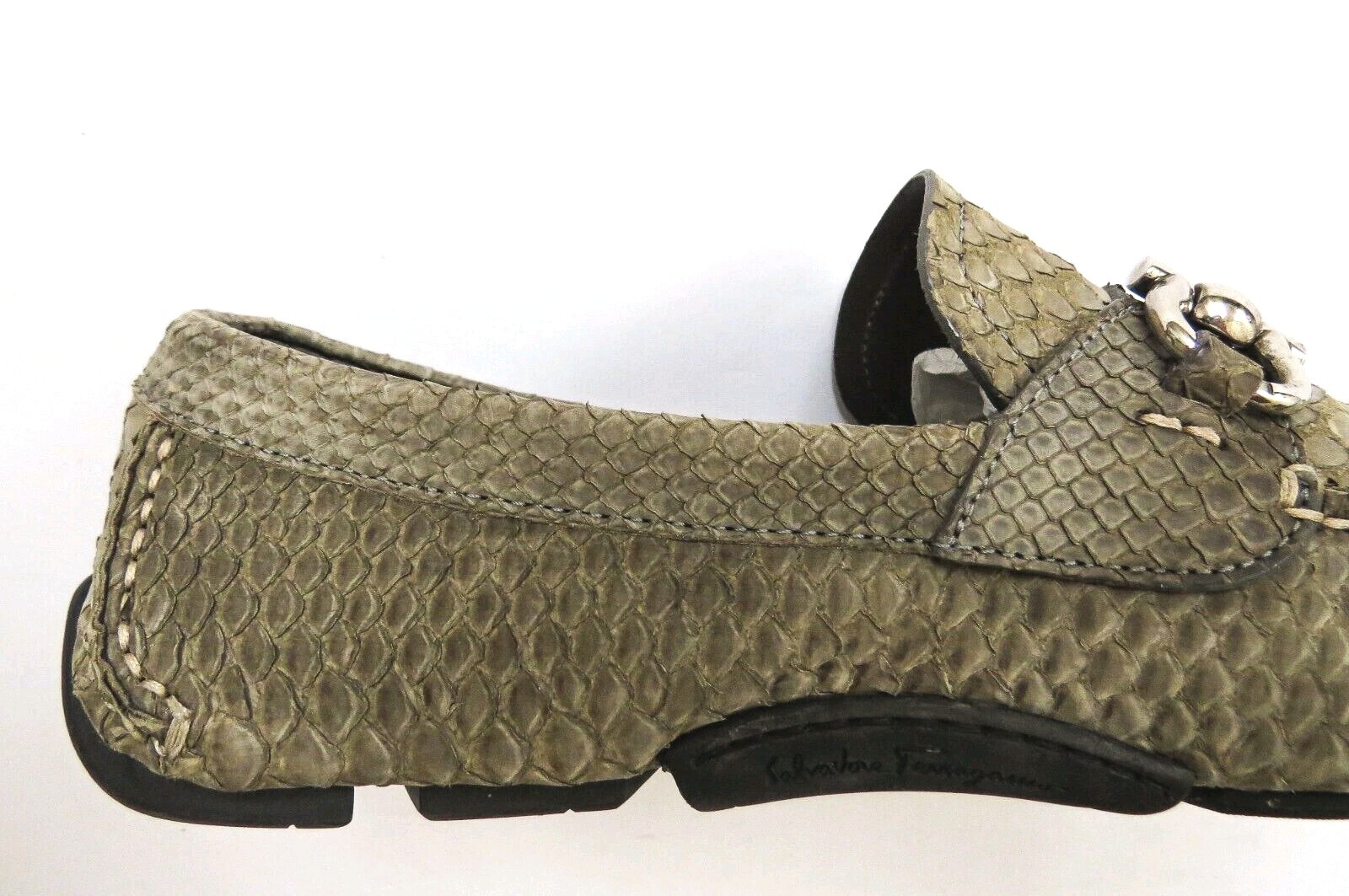 SALVATORE FERRAGAMO Olive Python Snakeskin Leathe… - image 10