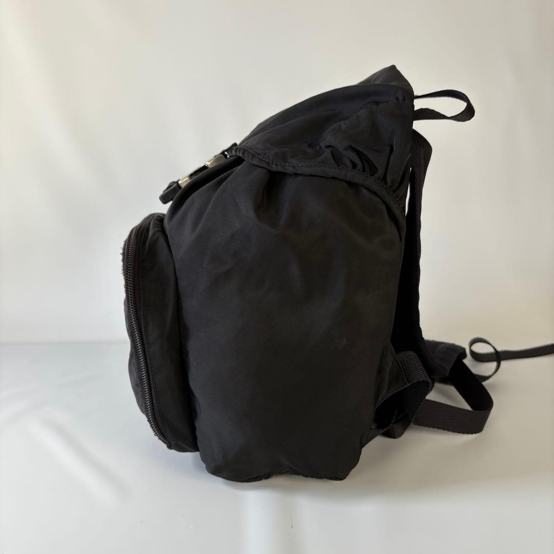 PRADA Tessuto Triangle Logo Black Backpack Daypack - image 5