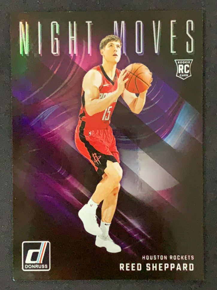Reed Sheppard 2024-25 Panini Donruss SSP Night Moves RC Rockets #15