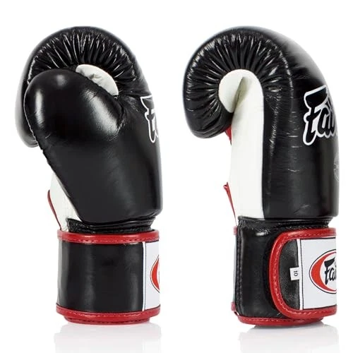 Guantes de Boxeo Fairtex 16 OZ Negro Blanco Rojo Duradero Muay Thai Equipo para Entrenamiento Foto 3 de 4