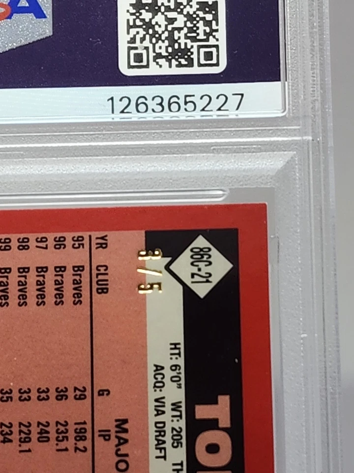 Topps Silver Pack 2021 - Actualización Tom Glavine autógrafo rojo 3/5 #21 PSA 10 Foto 3 de 4