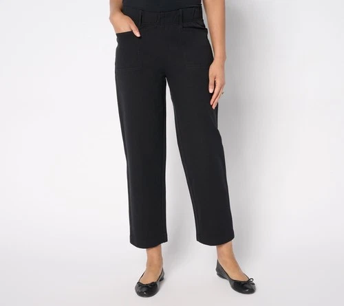 Anybody Women's Pants Sz M All-Stretch Twill Straight Leg Ankle Black A683177