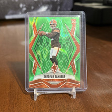 2025 Panini Phoenix Shedeur Sanders #154 Cleveland Browns Green Rookie Card /225