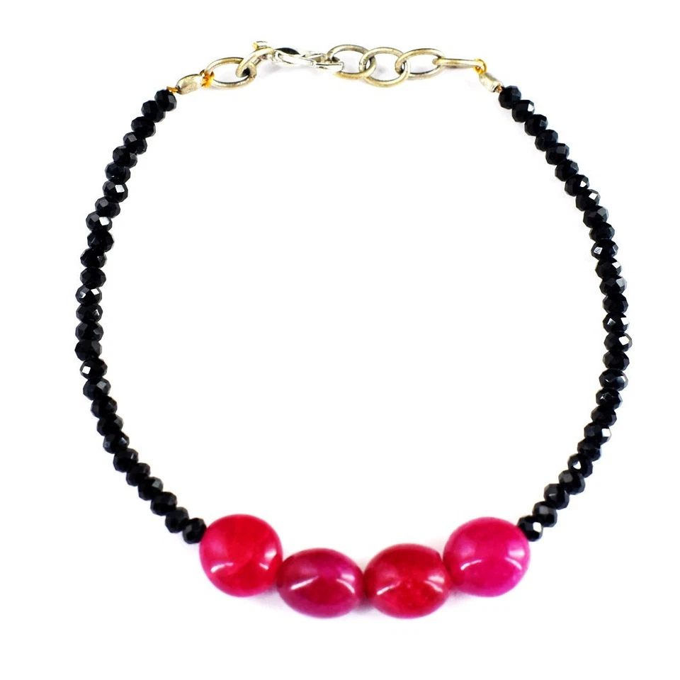 Dazzling Faceted Spinel & Ruby 34.00 Cts Beaded Beautiful Bracelet RK 44 E738 - Image 3 of 3