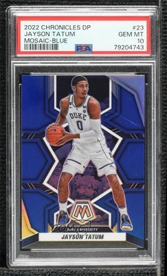 2022 Panini Chronicles Draft Picks Mosaic Blue Prizm 68/99 Jayson Tatum #23 09gn