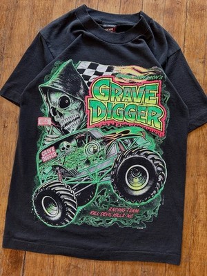 Grave Digger Racing Team Monster Truck T-Shirt Graphic Tee S-5XL