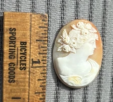 Antique Finely Carved women Bust  Cameo For Brooch Or Pendant .