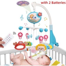NEW Baby Musical Crib Bell Cot Mobile Moon&Star Dream Light Lullaby Toys UK