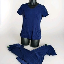 LOT of 3 HH Works by Healing Hands Madison Scrub Tops Navy Blue 2525 Sz XS