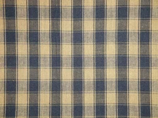 Navy Blue Check Primitive Rustic Cabin Country Farmhouse Cotton Homespun Fabric