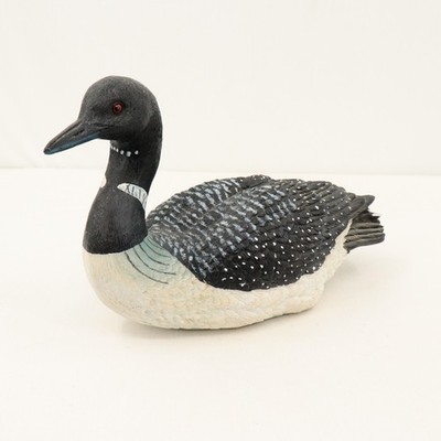 Decorative Faux Wood Resin Common Loon Figurine 10'' Lake House Decor