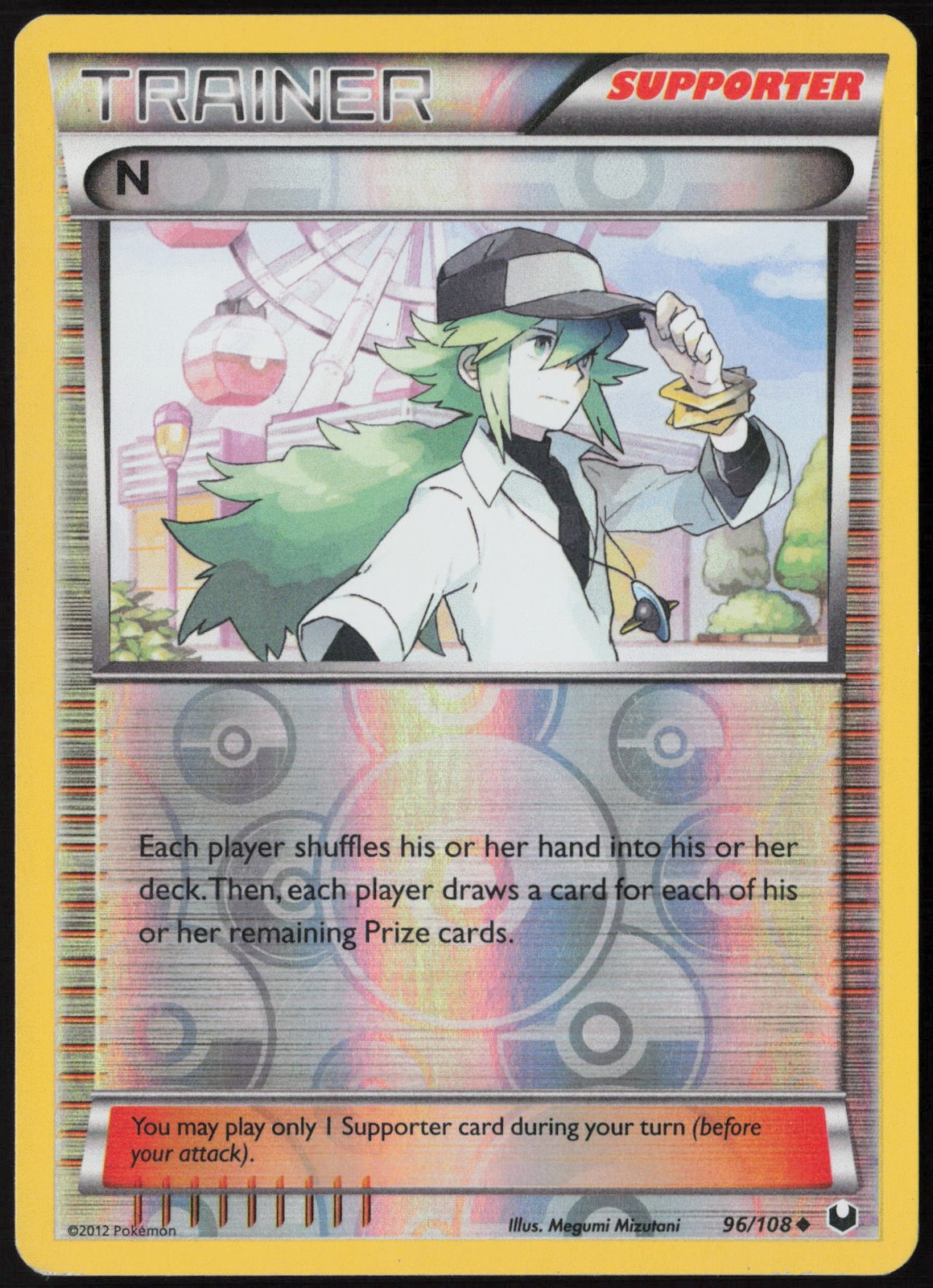 N (Supporter) Reverse Holo 96/108 Dark Explorers LP