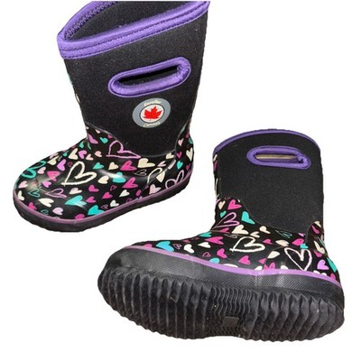 Girls Size 7 Toddler Euroflex Canada Rain Boot Waterproof Slip Resistant EUC