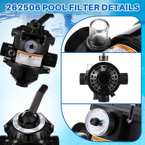 262506 Válvula estilo abrazadera de 6 vías de 1-1/2 pulgadas con manómetro, compatible con... - Imagen 3 de 7