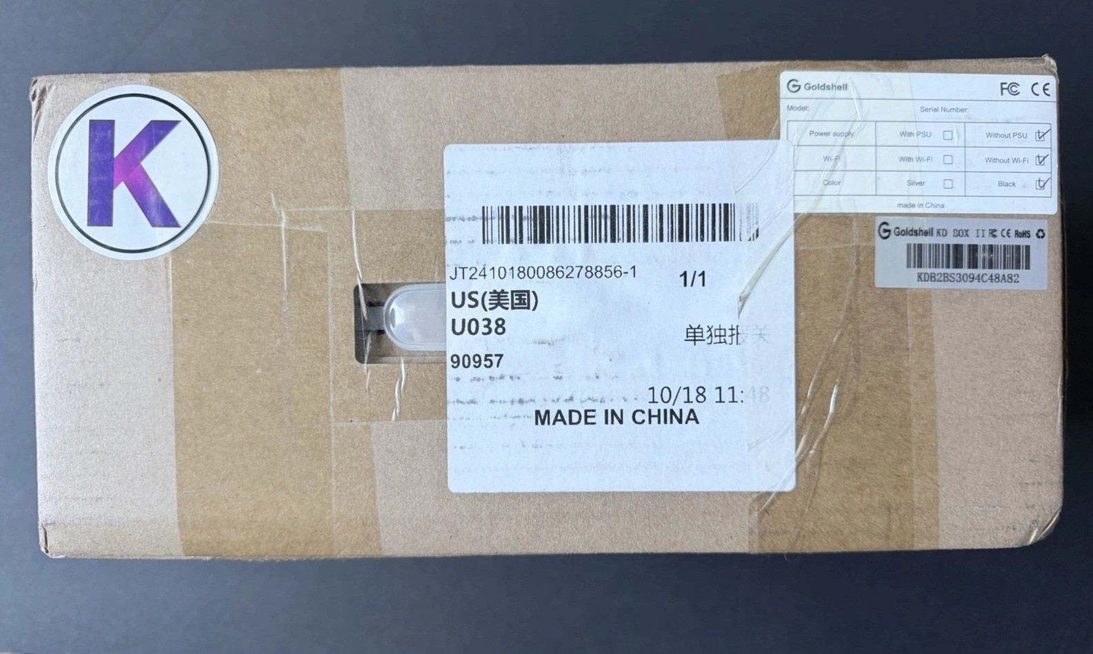 Goldshell KD Box II 5Th Kadena KDA Miner Ethernet (No WiFi)