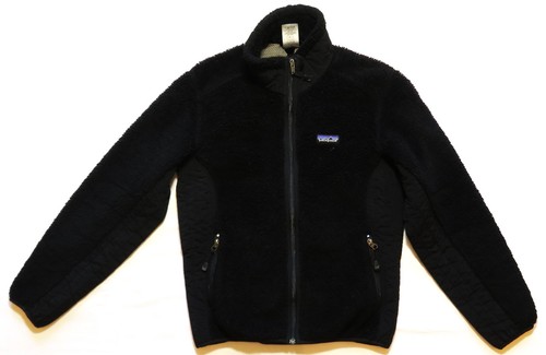 Patagonia Synchilla Jacket COMMON THREADS Fleece Full Zipper Front Black Women M