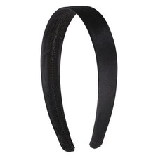 Motique Accessories 1 Inch Satin Hard Headband for Women and Girls Black