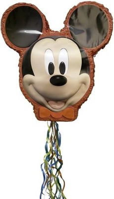 Unique Disney Mickey Mouse Shaped Drum Pull Pinata 20'' x 19''