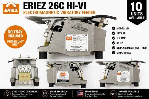 Eriez 26C Hi-Vi Electromagnetic Vibratory Feeder Drive 115V 1.1A - No Tray