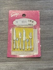 FINELY CRAFTED Silverware Flatware MINIATURE DOLLHOUSE ACCESSORY 1970s NEW