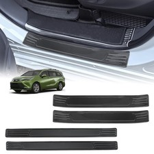 Door Sill Protector for Toyota Sienna 2021-2026 Stainless Steel Carbon Door S...