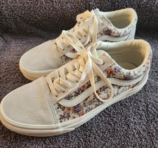 Vans Off the Wall Women's Canvas Floral Lace-up Sneakers Size 8.5 EUC