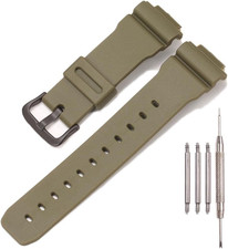 Resin Sport Watch Replacement band Compatible with G-Shock DW9052 Army Green