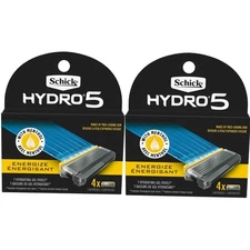 2 Schick Hydro5 Sense Energize Refill Blade 8 Cartridges total (2 PACK)