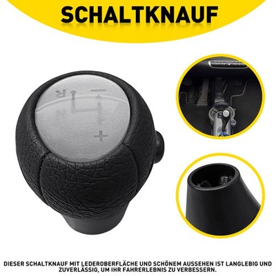 Schaltknauf Schalthebel Schwarz + Silberne Kappe für Mercedes Benz Smart Fortwo