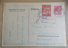 Lagerpost Regensburg, Bildpostkarte, 1948 Nachgebühr, Lager für Ukrainer