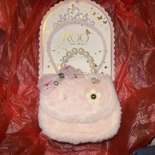 Roo Made With Love Baby Girl crown FOR HEAD  purse WT RIBBONS  BEADS