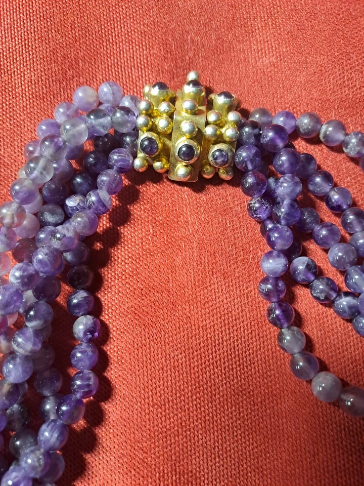 gioielli donna. Collana in ametista, con chiusura in argento - Immagine 4 di 4