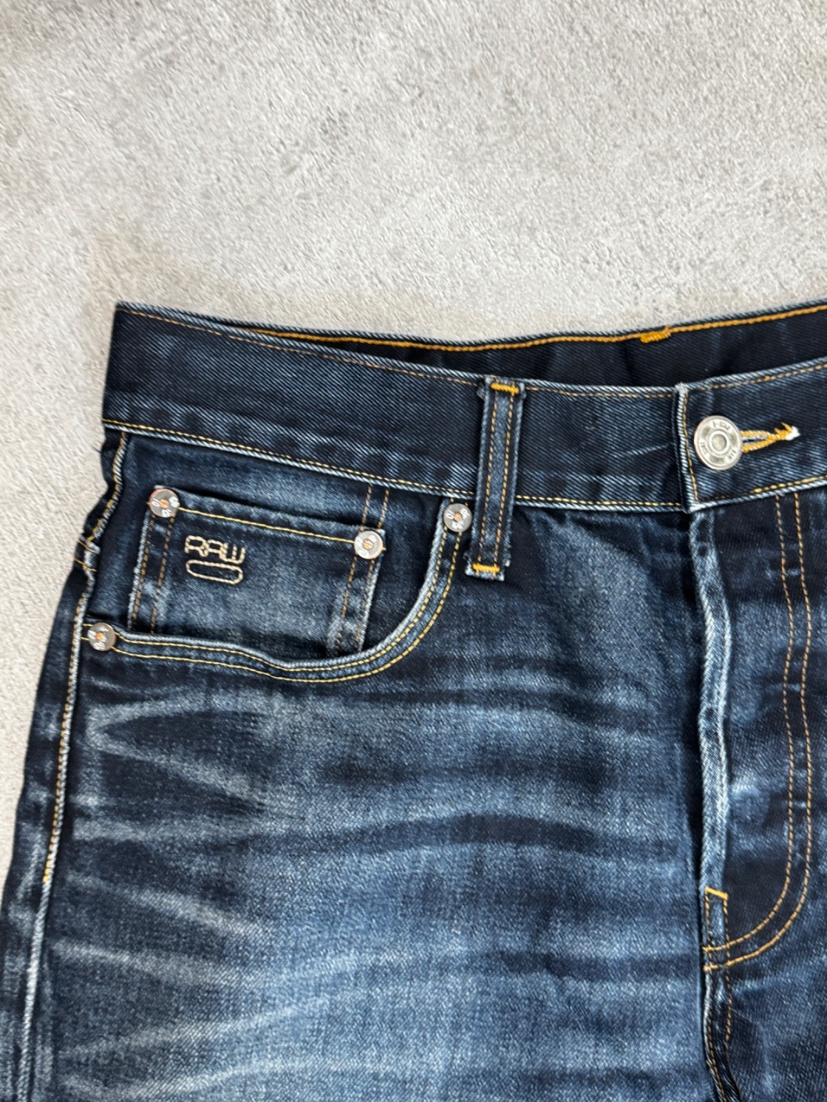 G-Star Raw 3301 Jeans Shorts Mens W30 Cut Off Shorts Bermuda Dark Blue Dark image 4