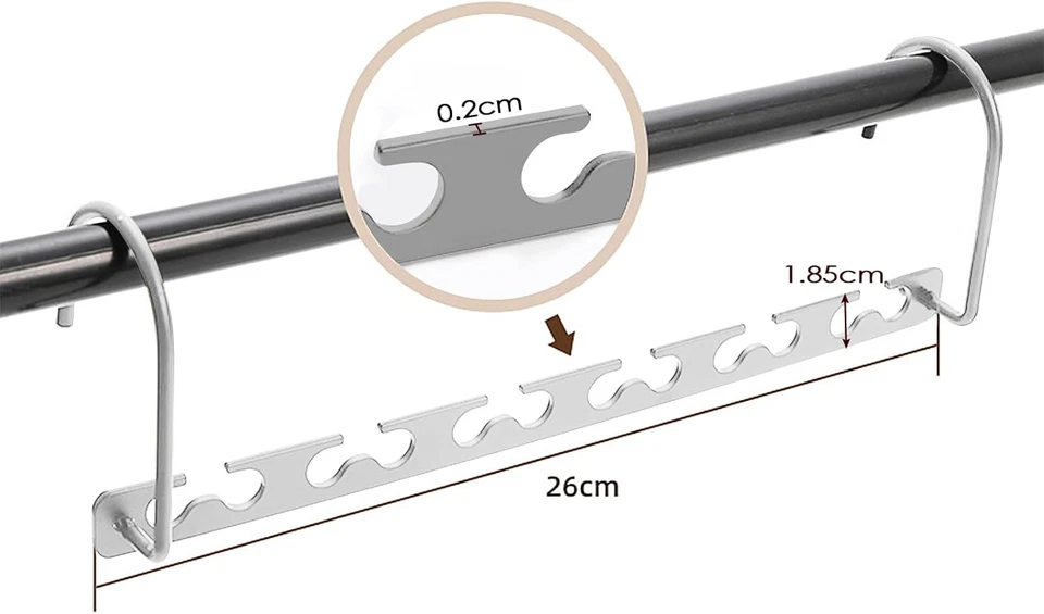 8 Pezzi Grucce Salvaspazio, Magici Organizer Armadio, Appendini Armadio, Appendi - Immagine 2 di 4