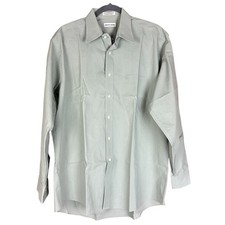 Pierre Cardin Men Shirt Sze 34/35 - 16 1/2 Sage Green Long Sleeve Classic Office