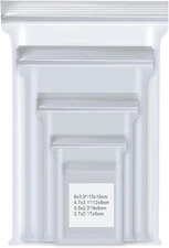 400 Pcs Small Plastic Ziplock Bags Clear Reclosable Mini Baggies, 4 Sizes