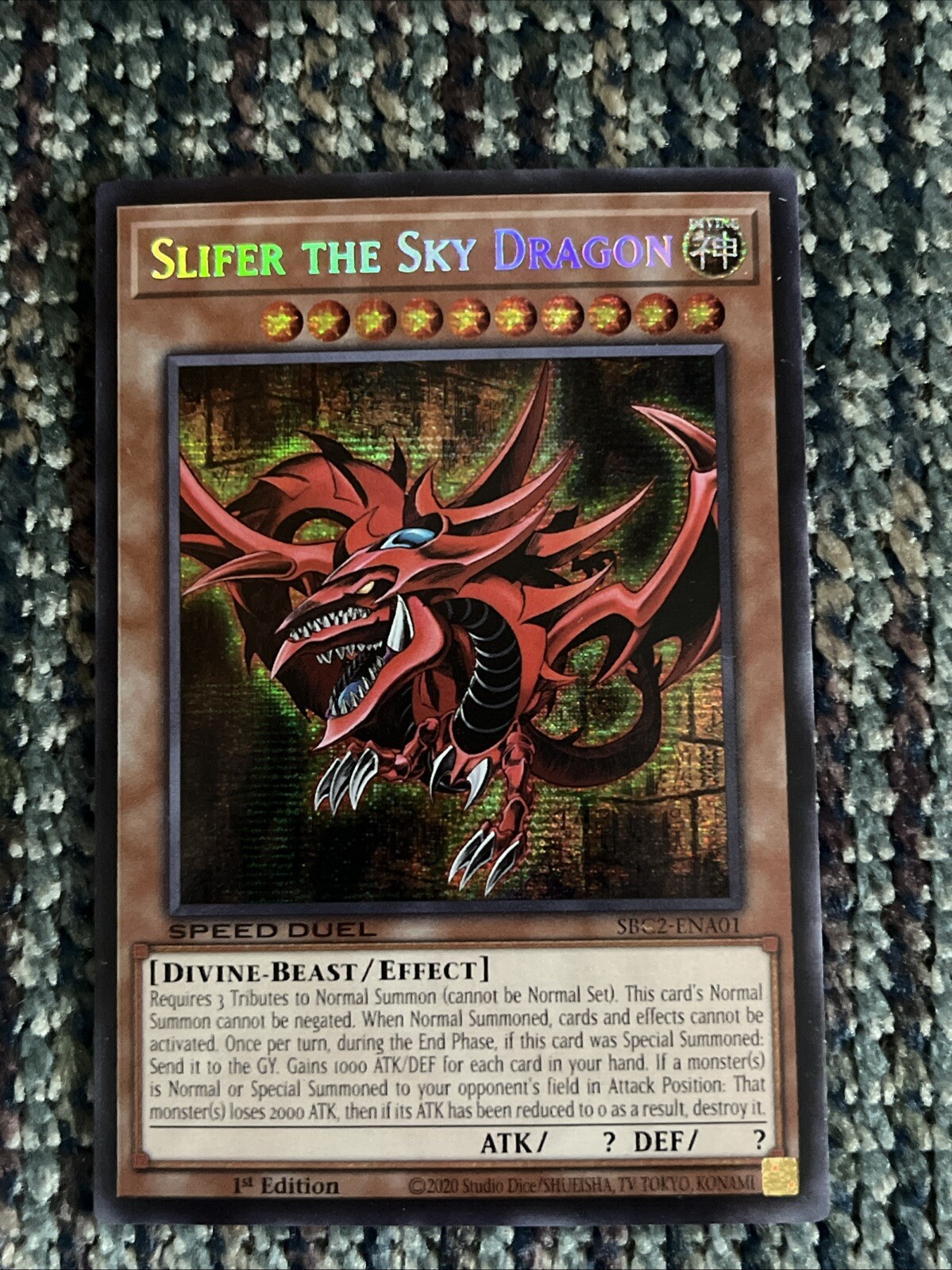 Slifer The Sky Dragon Trading Card - Yu-Gi-Oh Rare Collectible