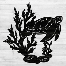 Sea Turtle Scenery Cut out, Wood plaque sign, Home decor, Craft supplies