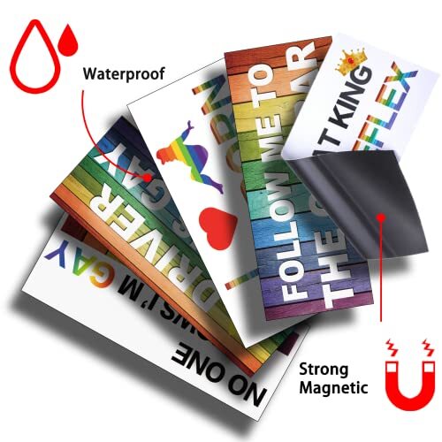 10 Pcs Bumper Decals Funny LGBT Stickers Rainbow Bumper Prank Car
