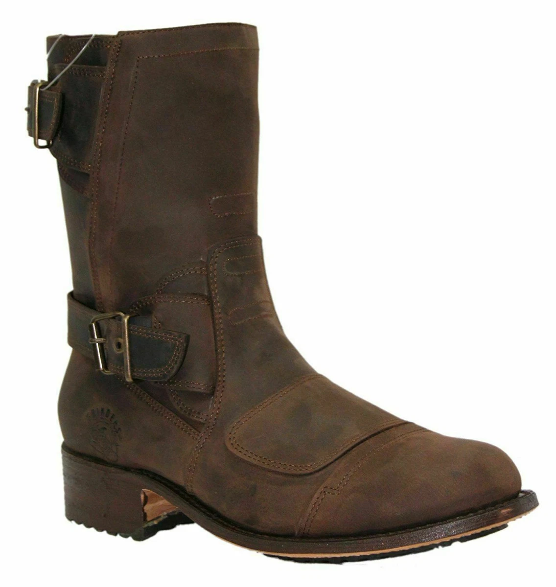Goodyear men's welted shop genuine leather biker boots